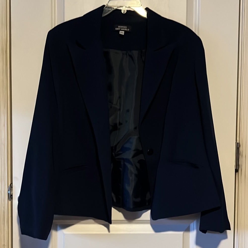 Navy blue skirt suit